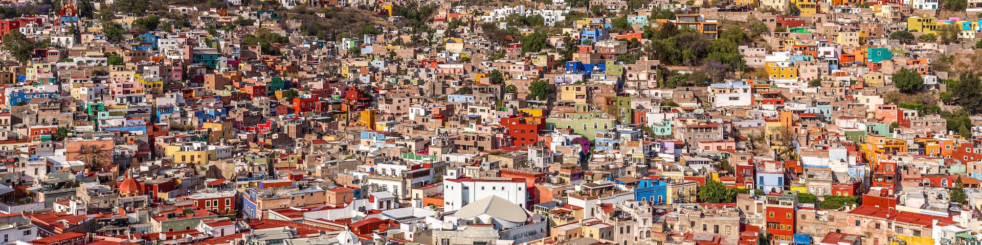 Guanajuato panoramic view from a scenic city lookout near Pipila Monument.