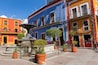 Guanajuato City historic center. Colorful homes built on hillside. Guanajuato State, Mexico.