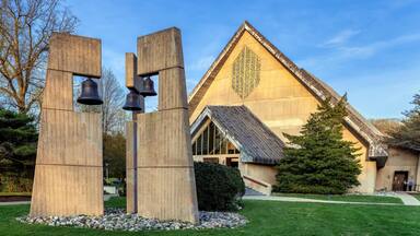 Daylesford Abbey church and bell tower, Paoli, Pennsylvania, USA.