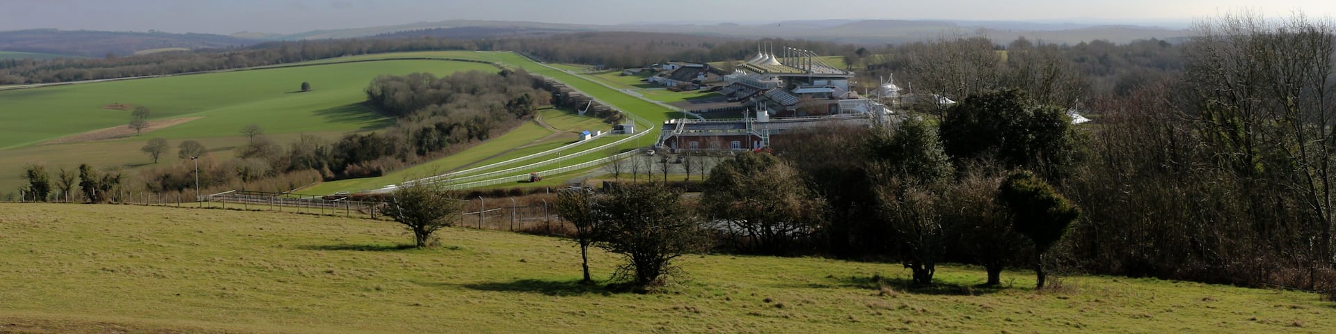 A view of Goodwood Racecourse from The Trundle, West Sussex