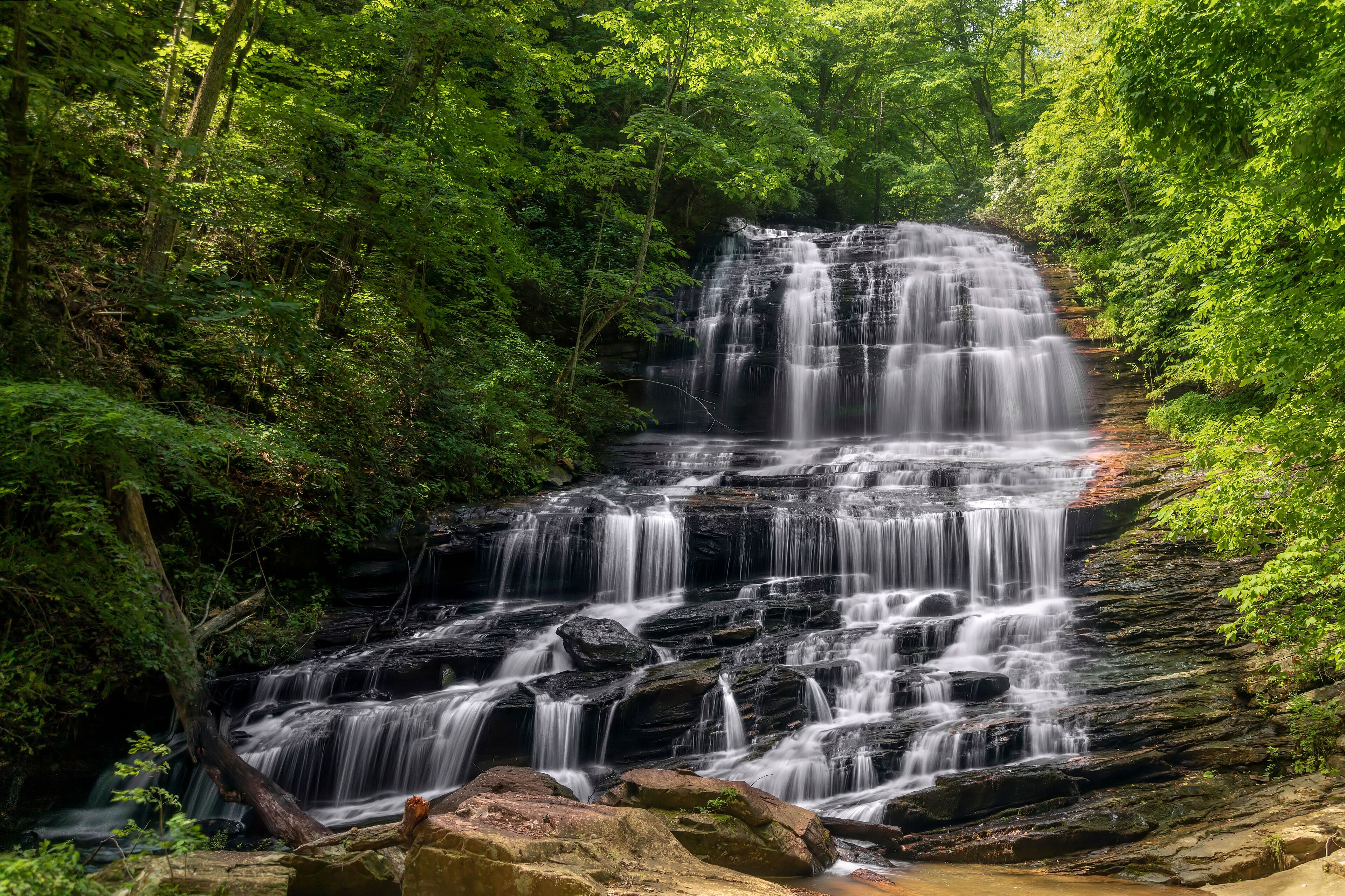 Pearsons Falls in North Carolina - The Knowlton Covered Bridge, in rural Monroe County, Ohio, spanned the Little Muskingom River for well over a century till it collapsed on July 5th, 2019. 