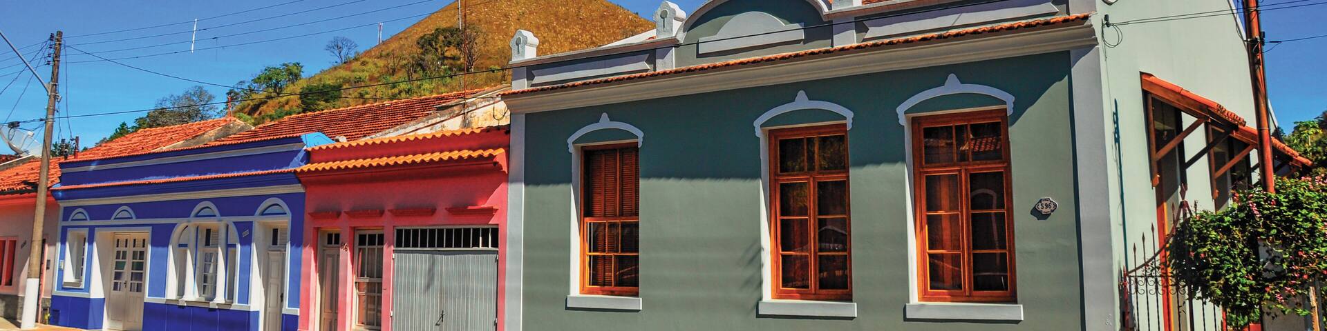 View of typical architecture house of the region at Monte Alegre do Sul. In countryside of São Paulo State, an agricultural region. Retouched photo