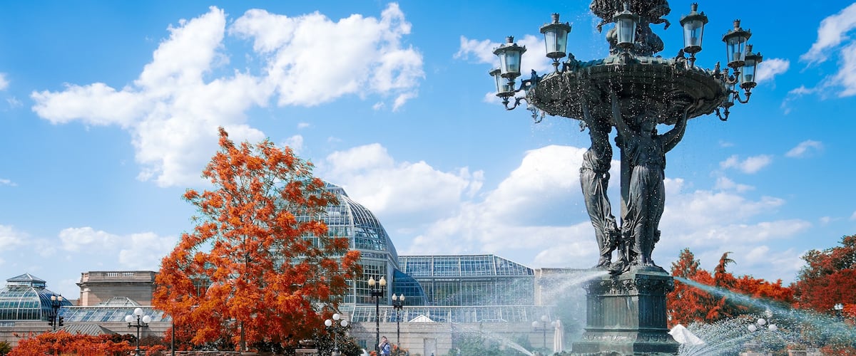 Washington DC historical Bartholdi Fountain and United States Botanic Garden
