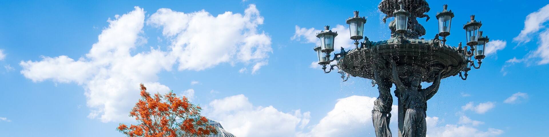 Washington DC historical Bartholdi Fountain and United States Botanic Garden