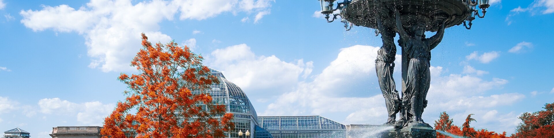 Washington DC historical Bartholdi Fountain and United States Botanic Garden