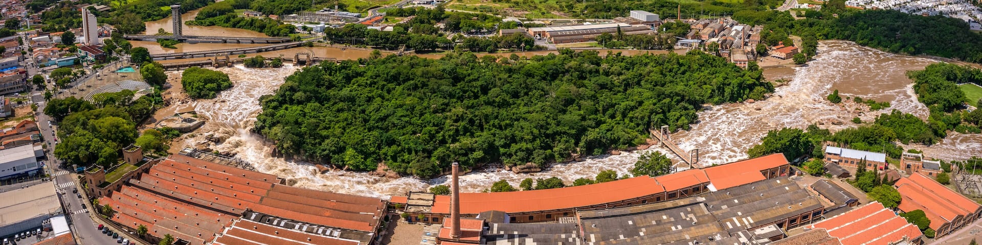 Salto city, São Paulo, Brazil. aerial panorama view december 2022