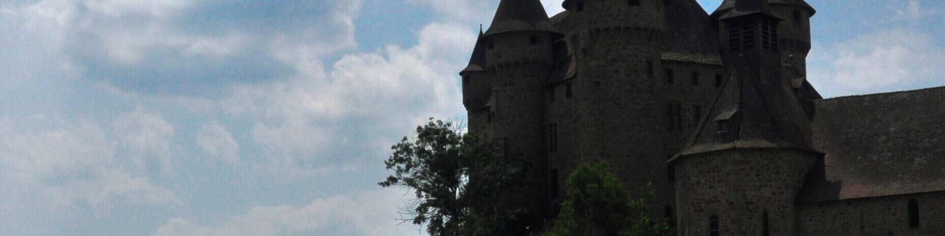 This small chateau once looked over a river valley, but now it's on a peninsula jutting out into a dam.