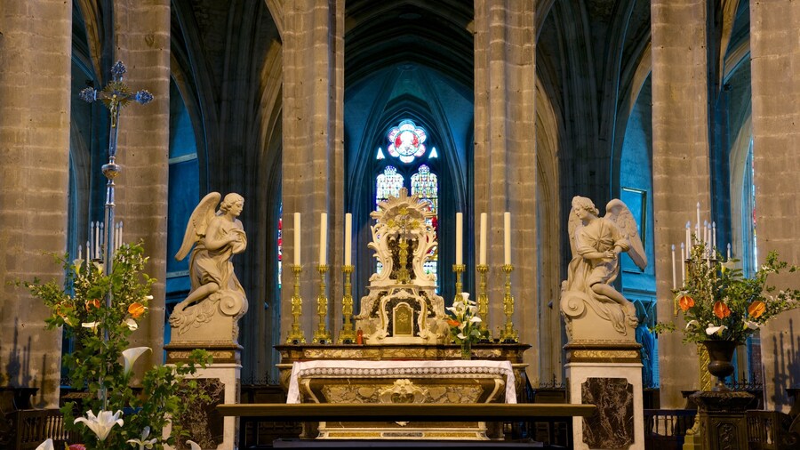 Catedral de San Juan Bautista que incluye patrimonio de arquitectura, una iglesia o catedral y vistas interiores
