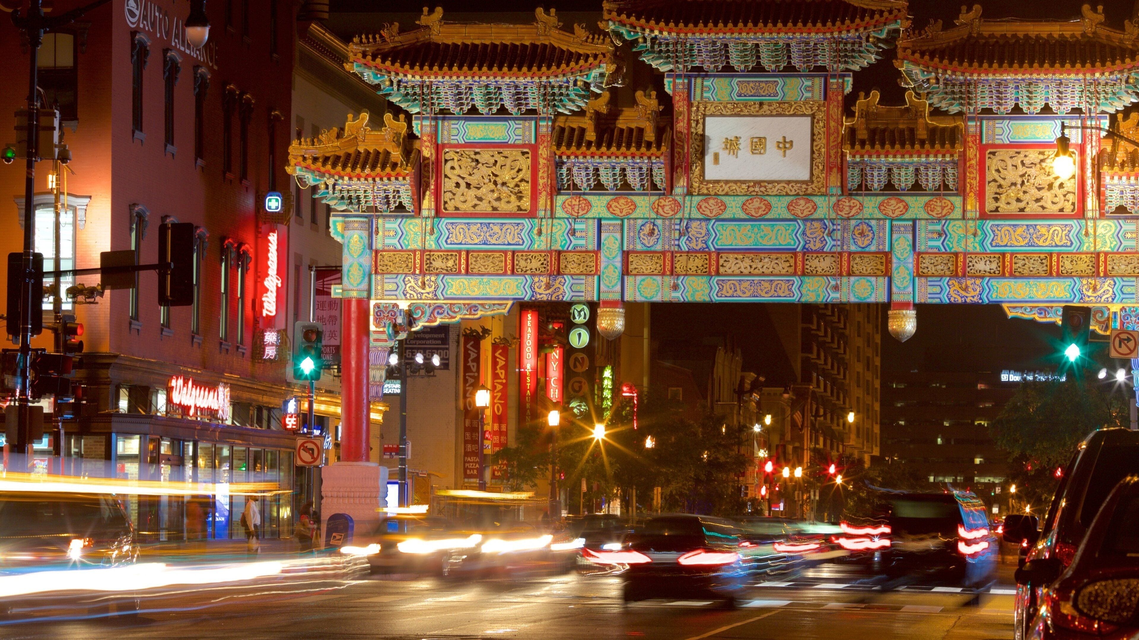 Washington que incluye escenas cotidianas, una ciudad y escenas nocturnas