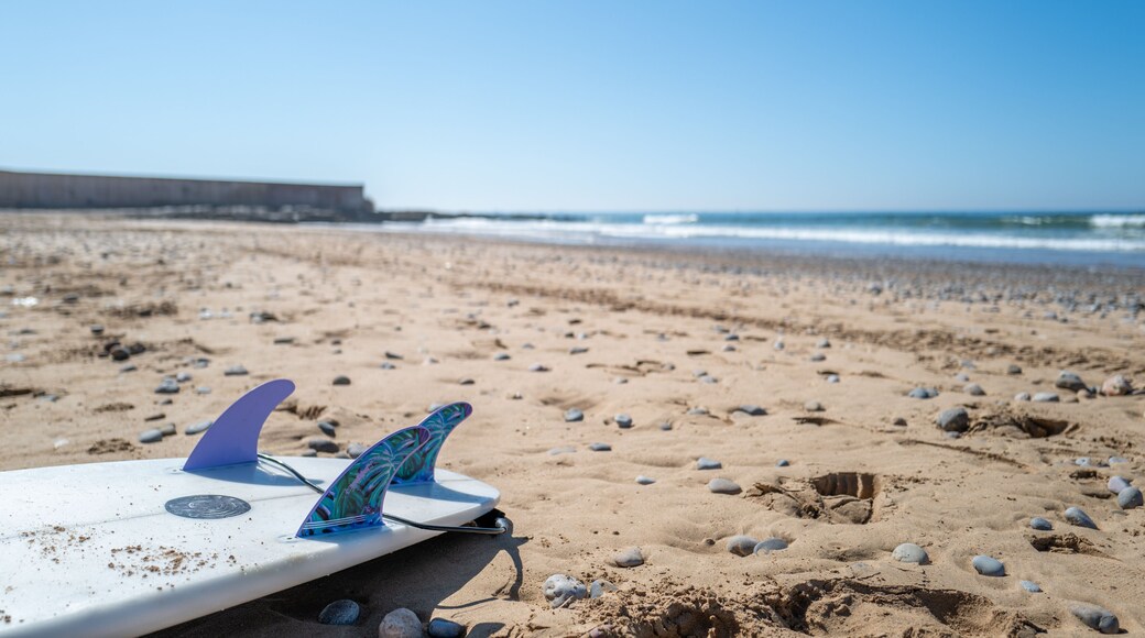 Surfboard on the beach of marocco