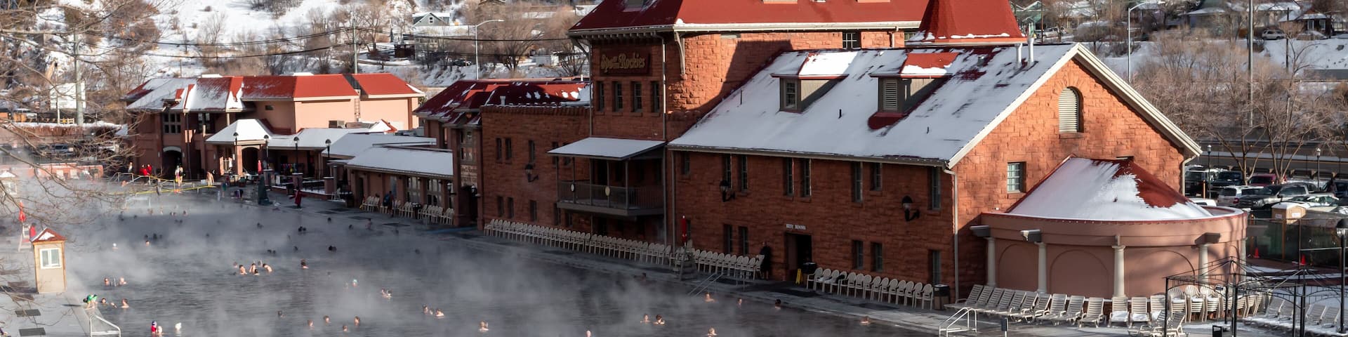 Aerial Hot Springs Glenwood Springs are the largest rocky mountains in the world