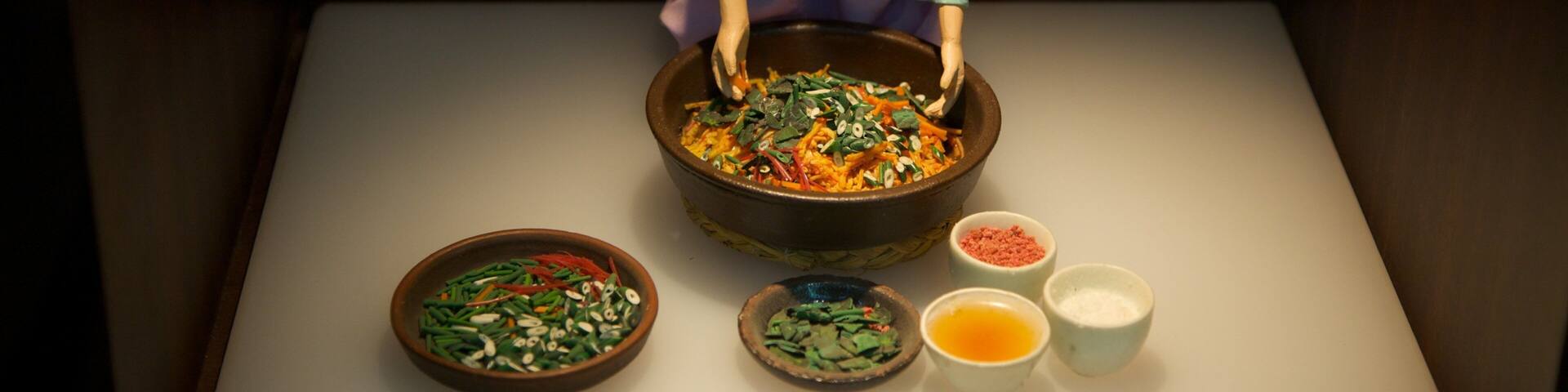 Kimchi Museum featuring interior views and food