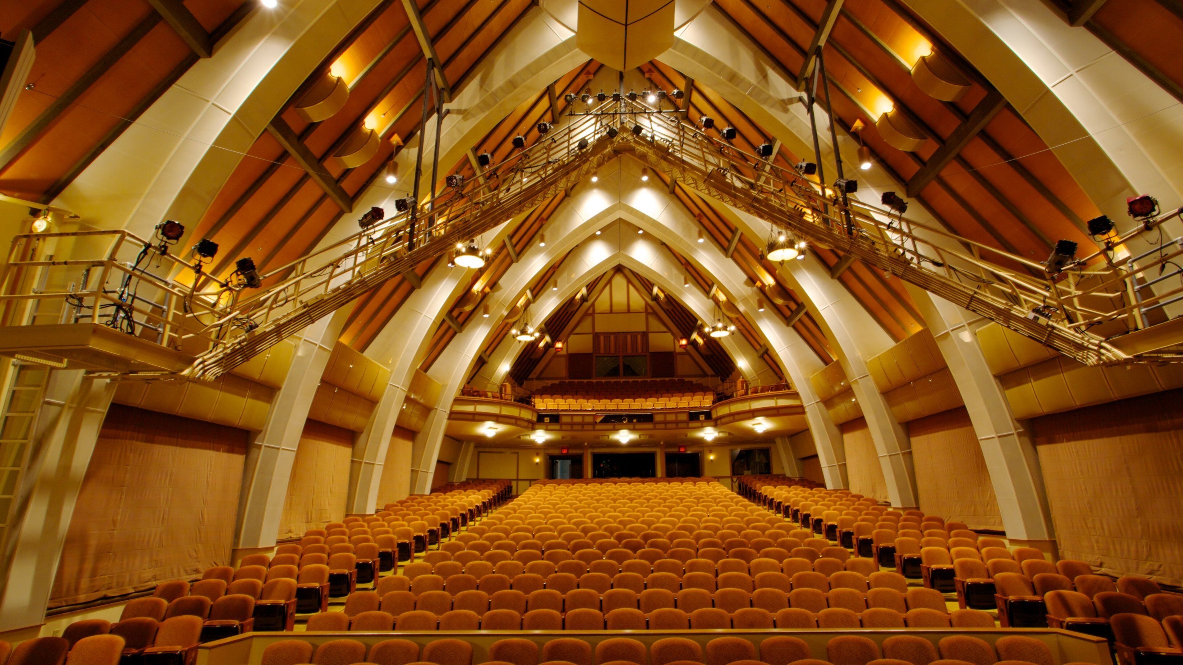 Sunset Center featuring interior views and theatre scenes