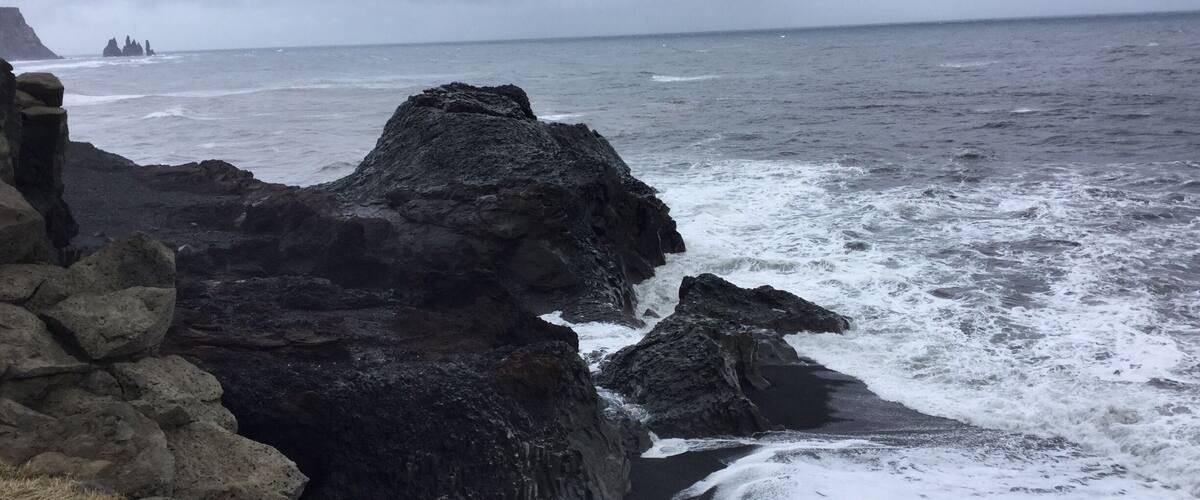 The south part of the cost line in Iceland with power full Altantic ocean coming from bay of Mexico with the Golf stream that makes Iceland possible for people to life in. The power is strong and the waves are beating the cliffs every day.
This area is located near Drangey.
