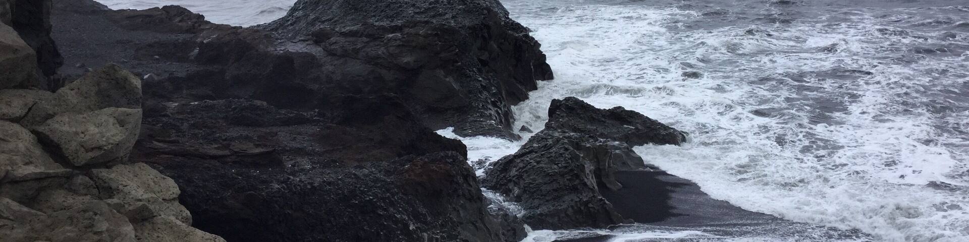 The south part of the cost line in Iceland with power full Altantic ocean coming from bay of Mexico with the Golf stream that makes Iceland possible for people to life in. The power is strong and the waves are beating the cliffs every day.
This area is located near Drangey.
