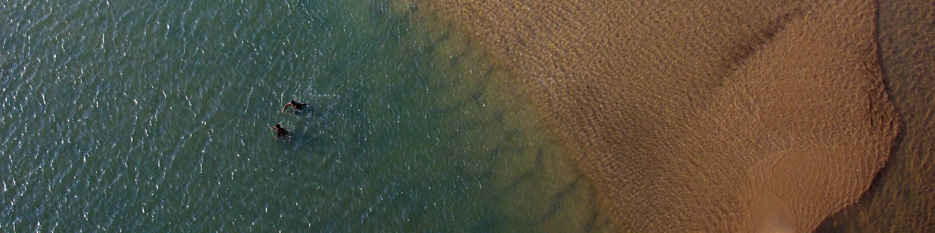 Una playa con agua cristalina y una orilla arenosa.