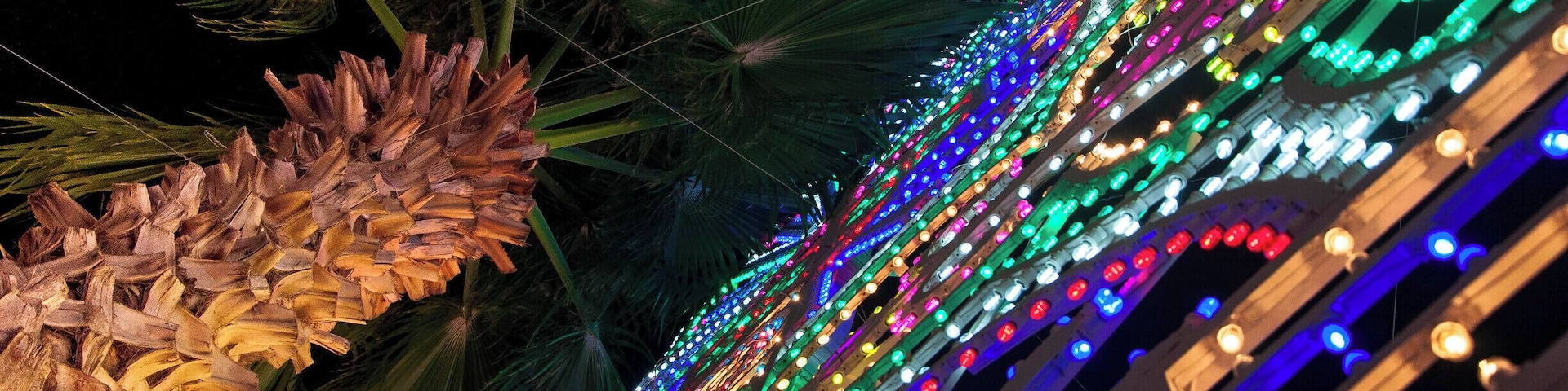 The curch and "luminarie" (luminary) in Ortelle. Saint George and Saint Fortunato festival.