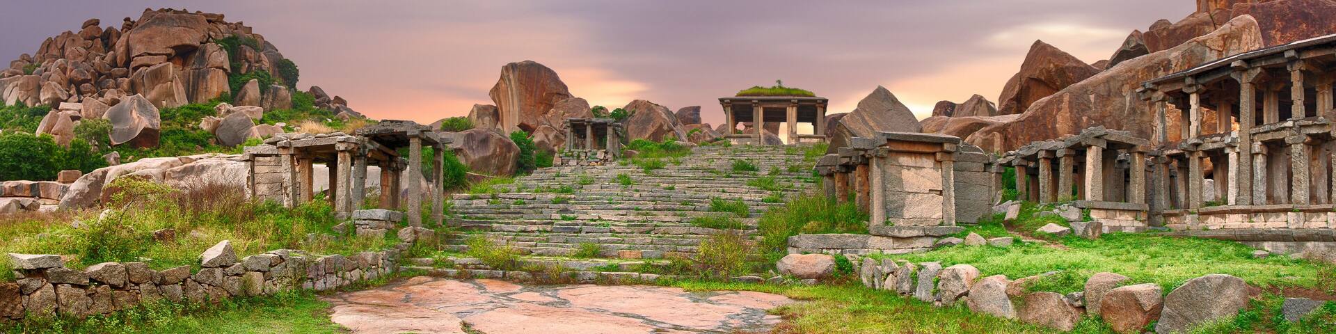 Stairs in the Hampi ancient hindu city