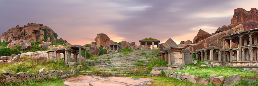 Stairs in the Hampi ancient hindu city