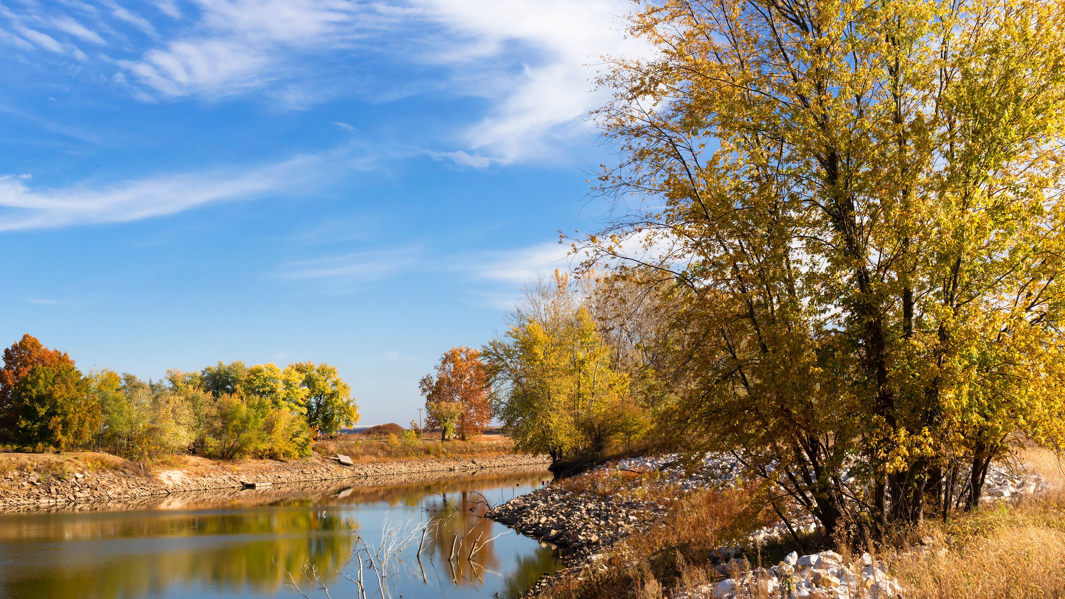 Autumn landscape of Cuivre River at Old Monroe, Missouri