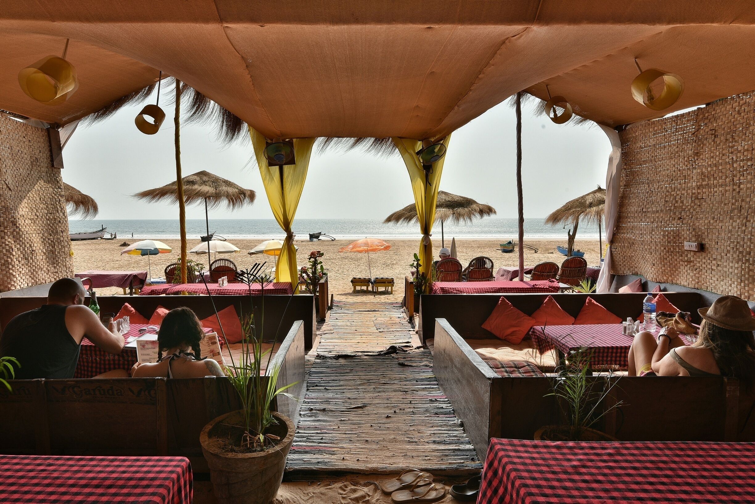 South Goa is much of a relaxing place with less crowd,  clean and beautiful beaches.  It's fun riding bike on smooth roads there.  I love it. :) 
Shot in a Bar / Restaurant named The Duck N Chill, at Agonda Beach, South Goa.