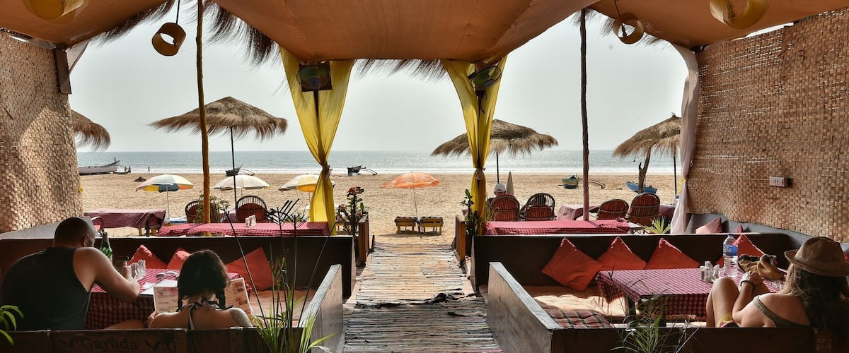 South Goa is much of a relaxing place with less crowd,  clean and beautiful beaches.  It's fun riding bike on smooth roads there.  I love it. :) 
Shot in a Bar / Restaurant named The Duck N Chill, at Agonda Beach, South Goa.