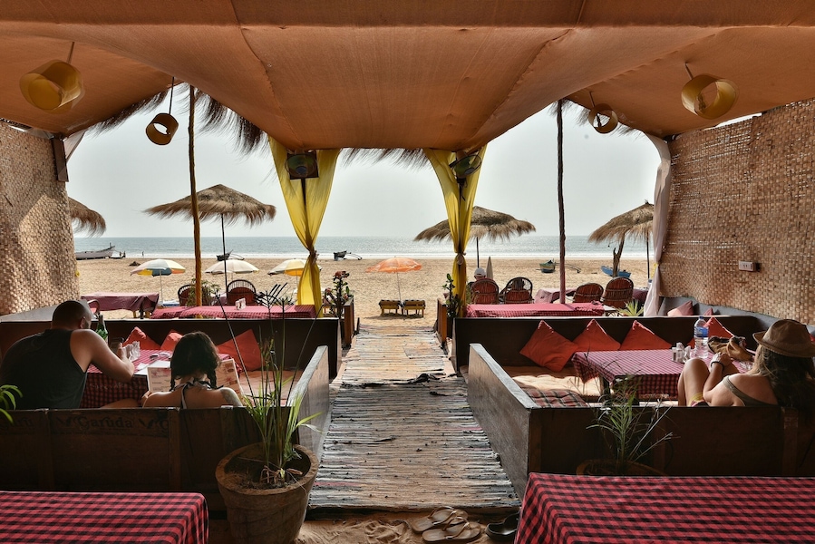 South Goa is much of a relaxing place with less crowd,  clean and beautiful beaches.  It's fun riding bike on smooth roads there.  I love it. :) 
Shot in a Bar / Restaurant named The Duck N Chill, at Agonda Beach, South Goa.