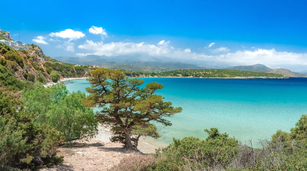 Tropical beach of Voulisma, Istron, Crete, Greece.
