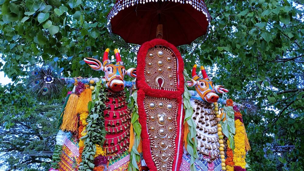 Onam festival at the historic Ochira temple