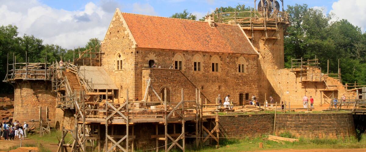 Medieval site of the castle of Guedelon, Puisaye, Burgundy, France
