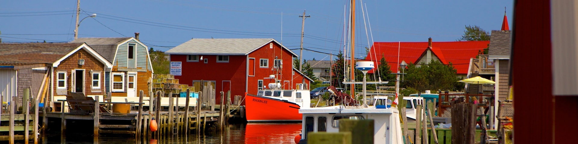 Fisherman\'s Cove which includes a bay or harbor