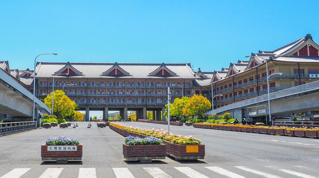 Japan, Nara - April 23, 2017: Tenri University is a Japanese private university in Tenri, Nara Prefecture. It was founded in 1925 as Japan’s first private foreign language school