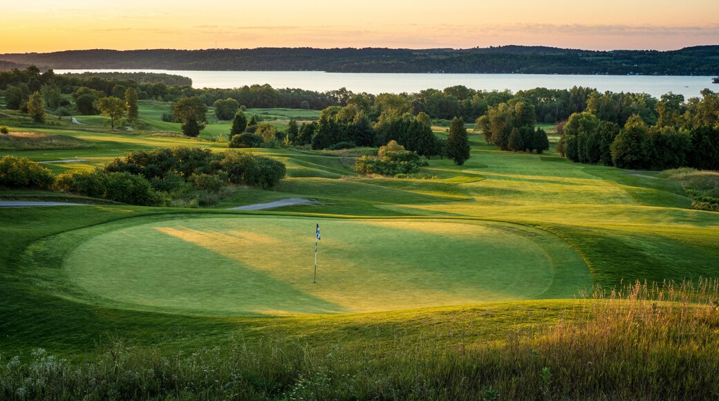 sunrise over golf course