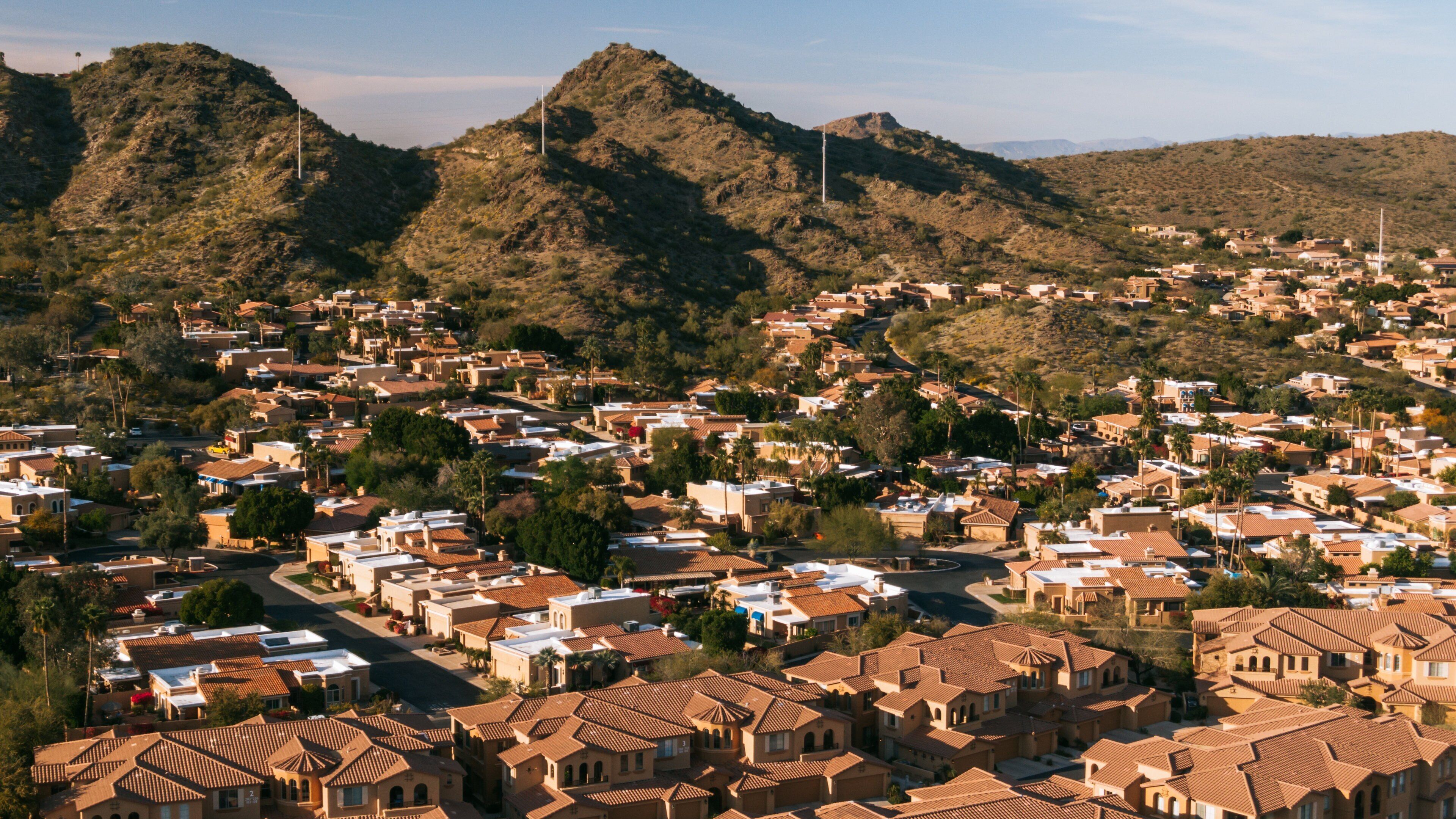 North Mountain which includes landscape views and a small town or village