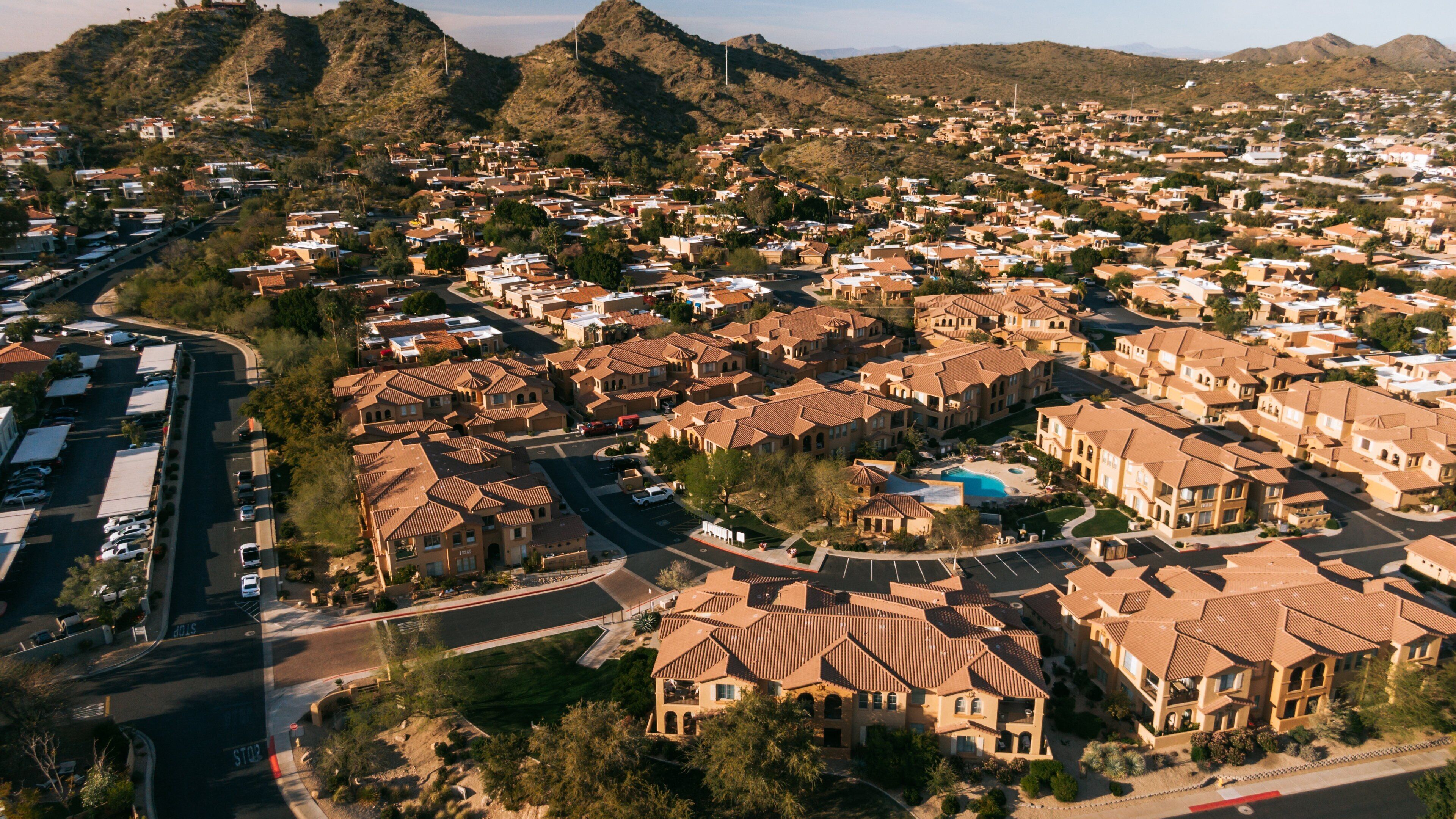 North Mountain showing a small town or village and landscape views