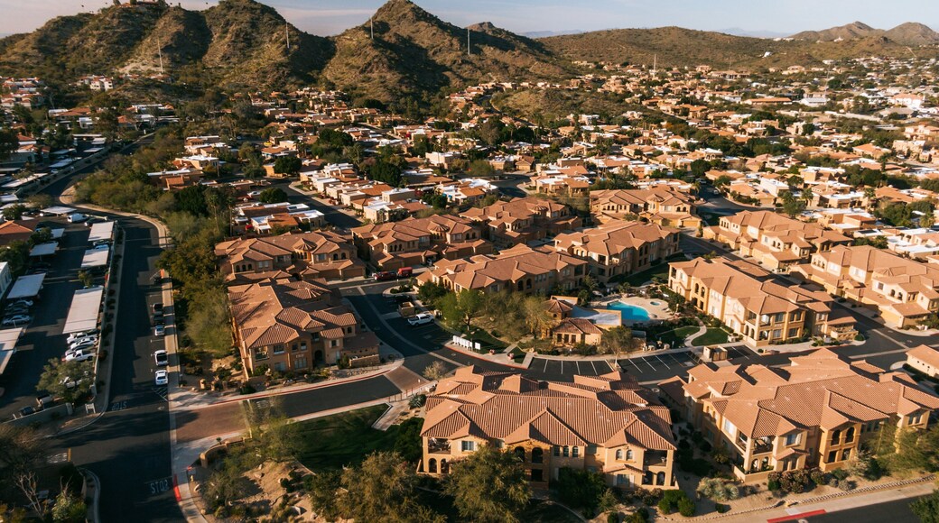 North Mountain showing a small town or village and landscape views