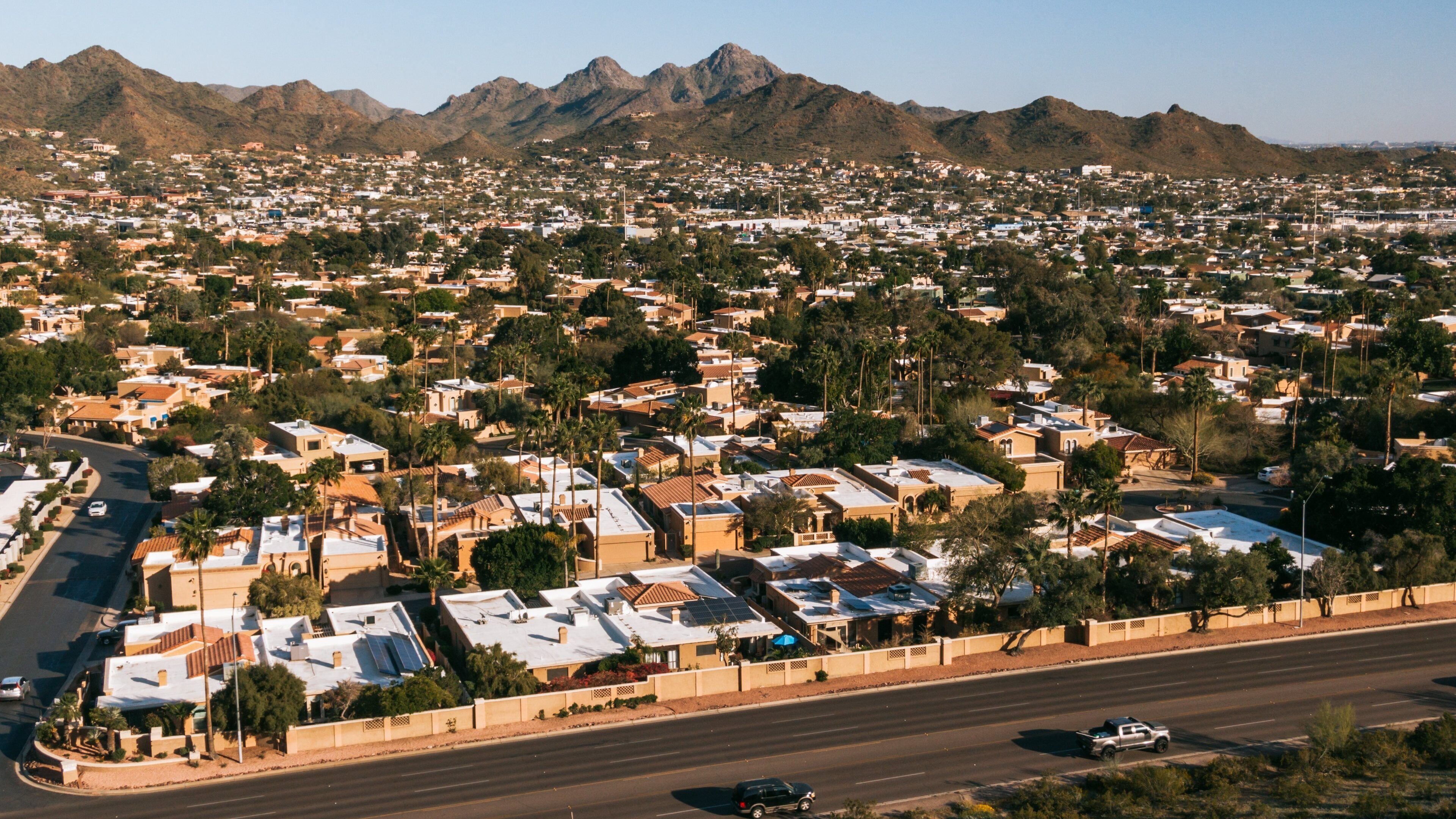 North Mountain which includes landscape views, a small town or village and mountains