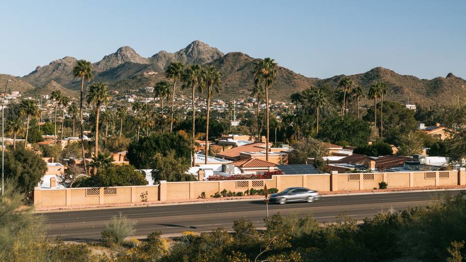 North Mountain which includes mountains, a small town or village and landscape views