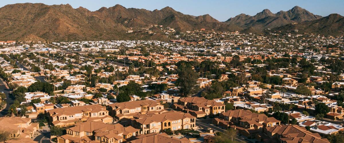 North Mountain showing landscape views, a small town or village and mountains