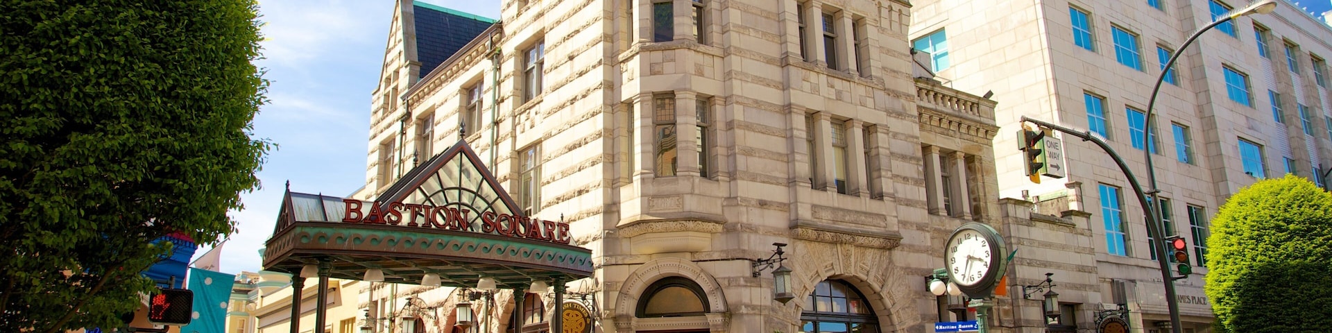 Government Street featuring a square or plaza, heritage architecture and a city