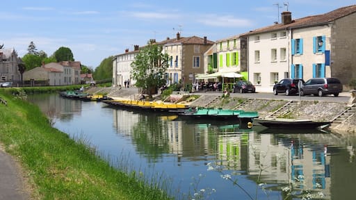 Embarcadère de Coulon, dans le marais poitevin, au printemps (France)