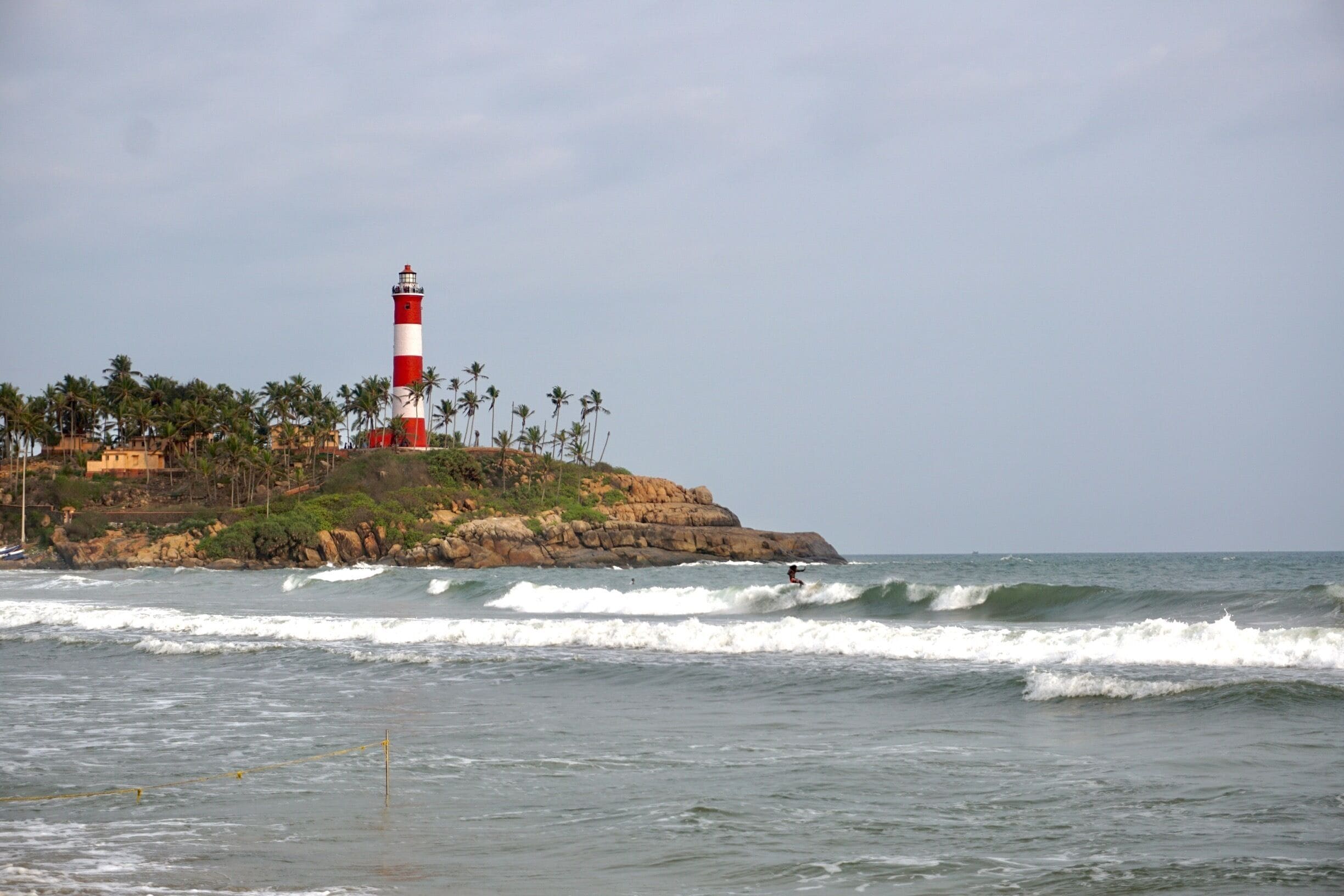 Once upon a beach. 
India is a vast South-Asian country which is rich in its traditions, culture, history, food and BEACHES. There are a lot of beach destinations that one can experience when in India. Kovalam, a bay on the Arabian Sea coast of Kerala, India is a coastal beach. It is not only known for its postcard perfect beaches like this one- The Lighthouse Beach but one can also spot fishing village, traditional handloom, thatched houses, toddy and much more.