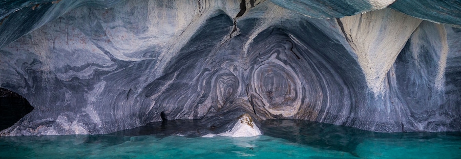 detail of the marble chapels in the General Carrera Lake of the Carretera Austral