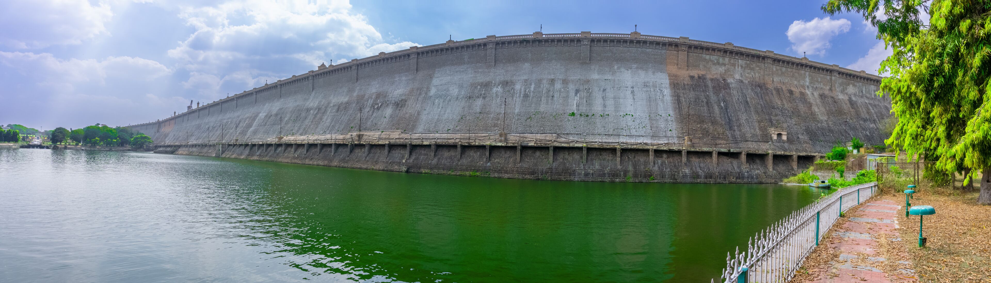 Krishna Raja Sagara dam or KRS dam is the Gravity dam across the Kaveri River at Indian State of Karnataka. Construction began in November 1911 & 10,000 workers. Visvesvaraya is the lead engineer.
