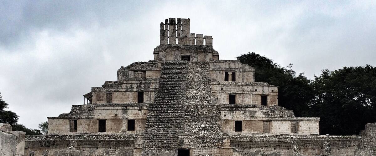 About an hours drive from Campeche. You won't be disappointed. Compact site with many impressive structures. And best of all, it's not very busy.
