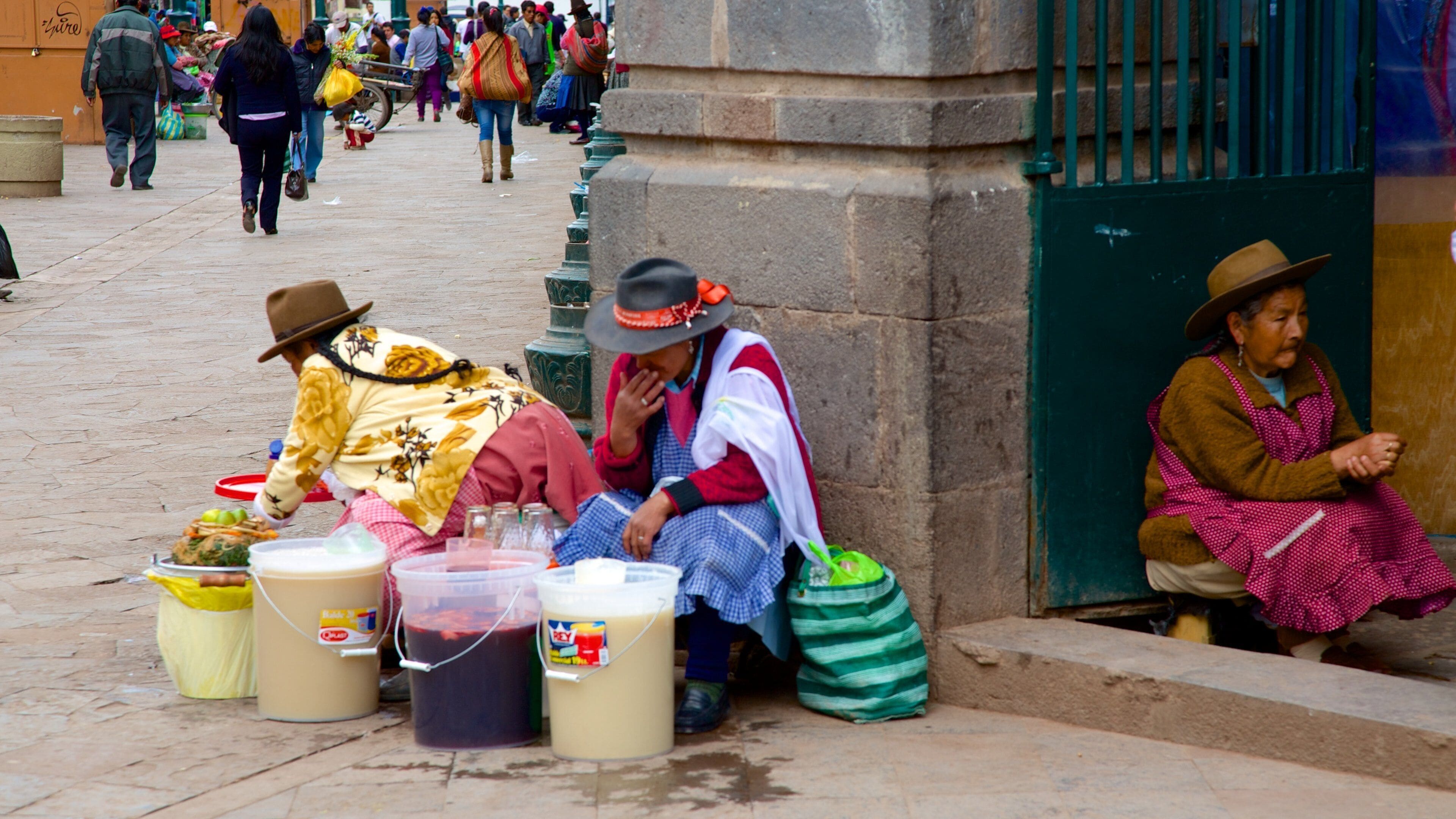 San Pedro Market as well as a small group of people