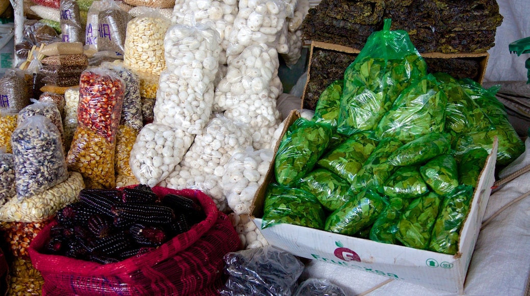 Cusco San Pedro Market showing markets and food