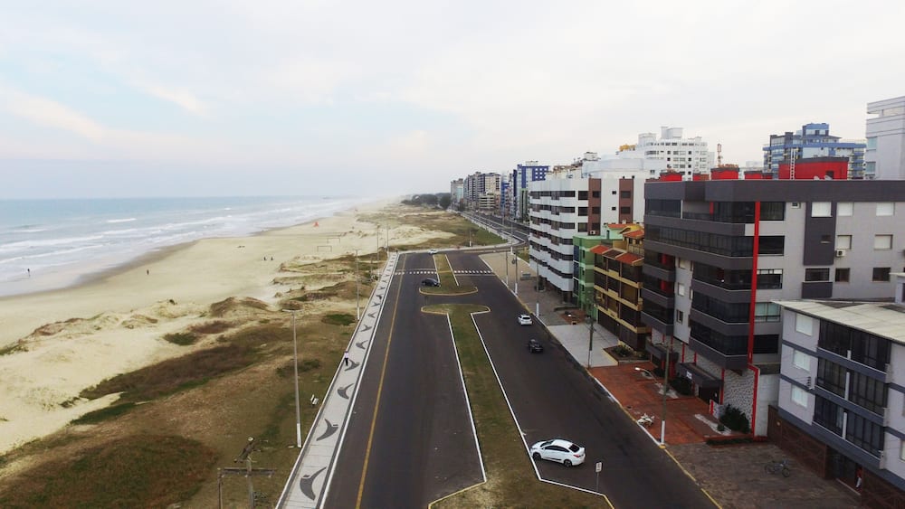City of Capao da Canoa full of buildings around the squares and the seaside where it fills tourists in the summer.; Shutterstock ID 1116463034; Purchase Order: -