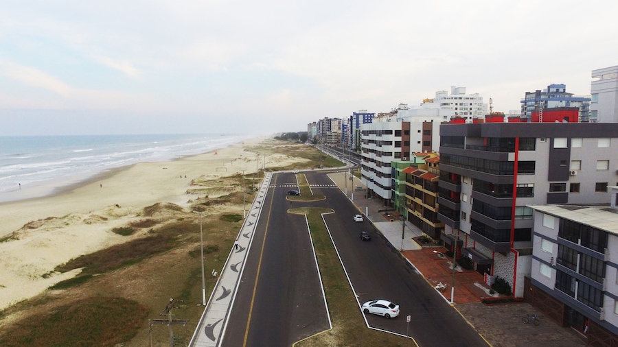 City of Capao da Canoa full of buildings around the squares and the seaside where it fills tourists in the summer.; Shutterstock ID 1116463034; Purchase Order: -