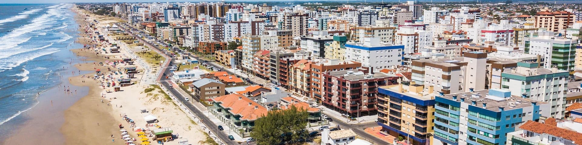 Capão da Canoa - RS. Aerial view of the beach and city of Capão da Canoa in the state of Rio Grande do Sul, southern Brazil